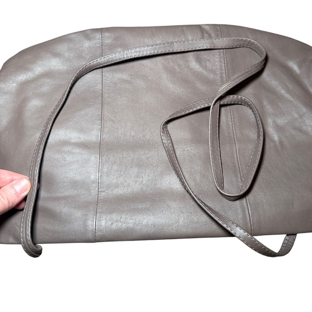 Women Clutch Bag 8x4 Brown/Tan Genuine Leather Vintage - Picture 8 of 8